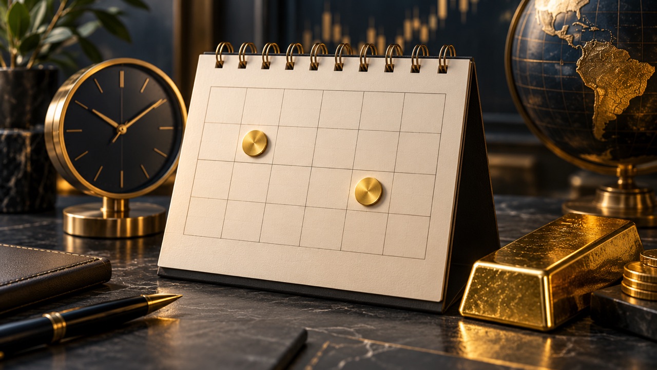 Ilustrasi kalender dan jam untuk memeriksa waktu rilis data ekonomi